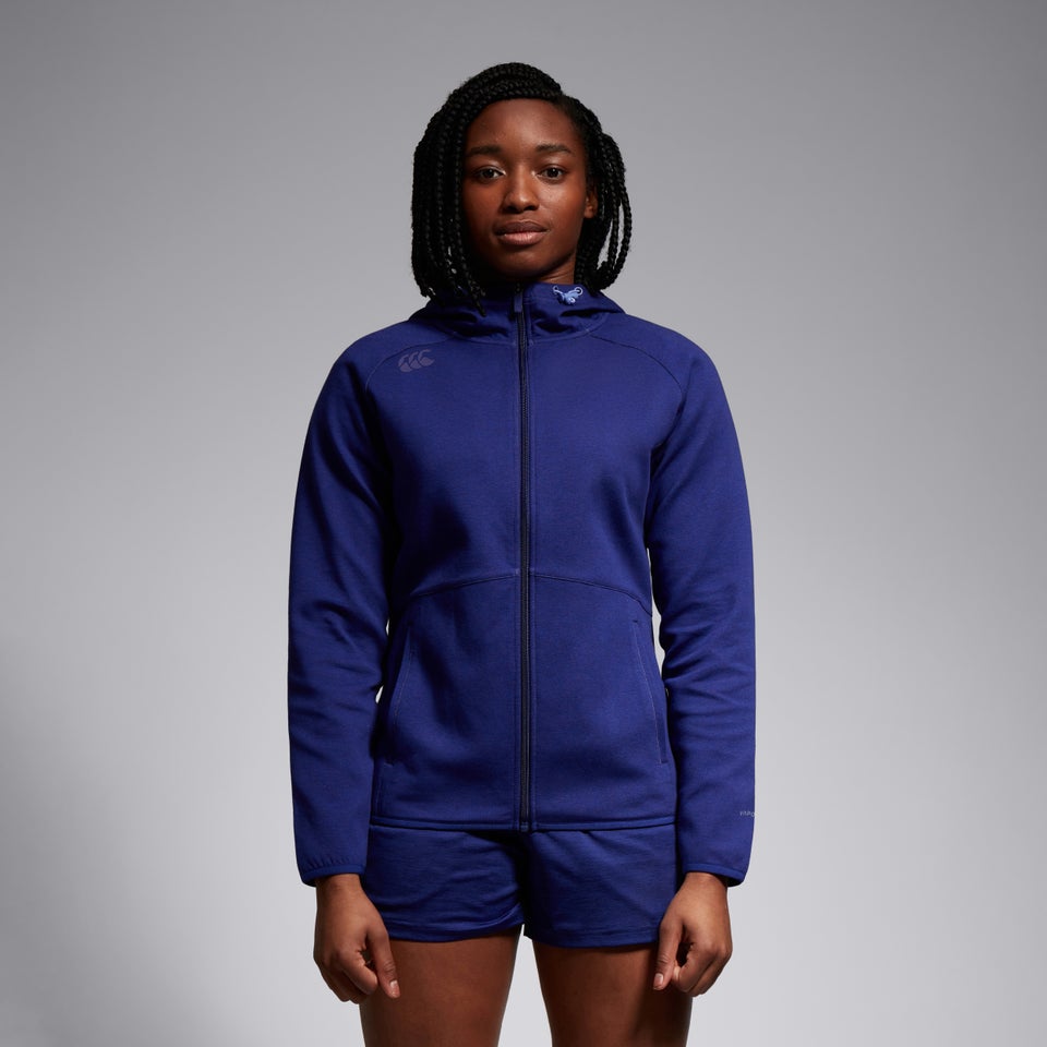 Womens Vapodri FZ Tempo Hooded Sweat Blue
