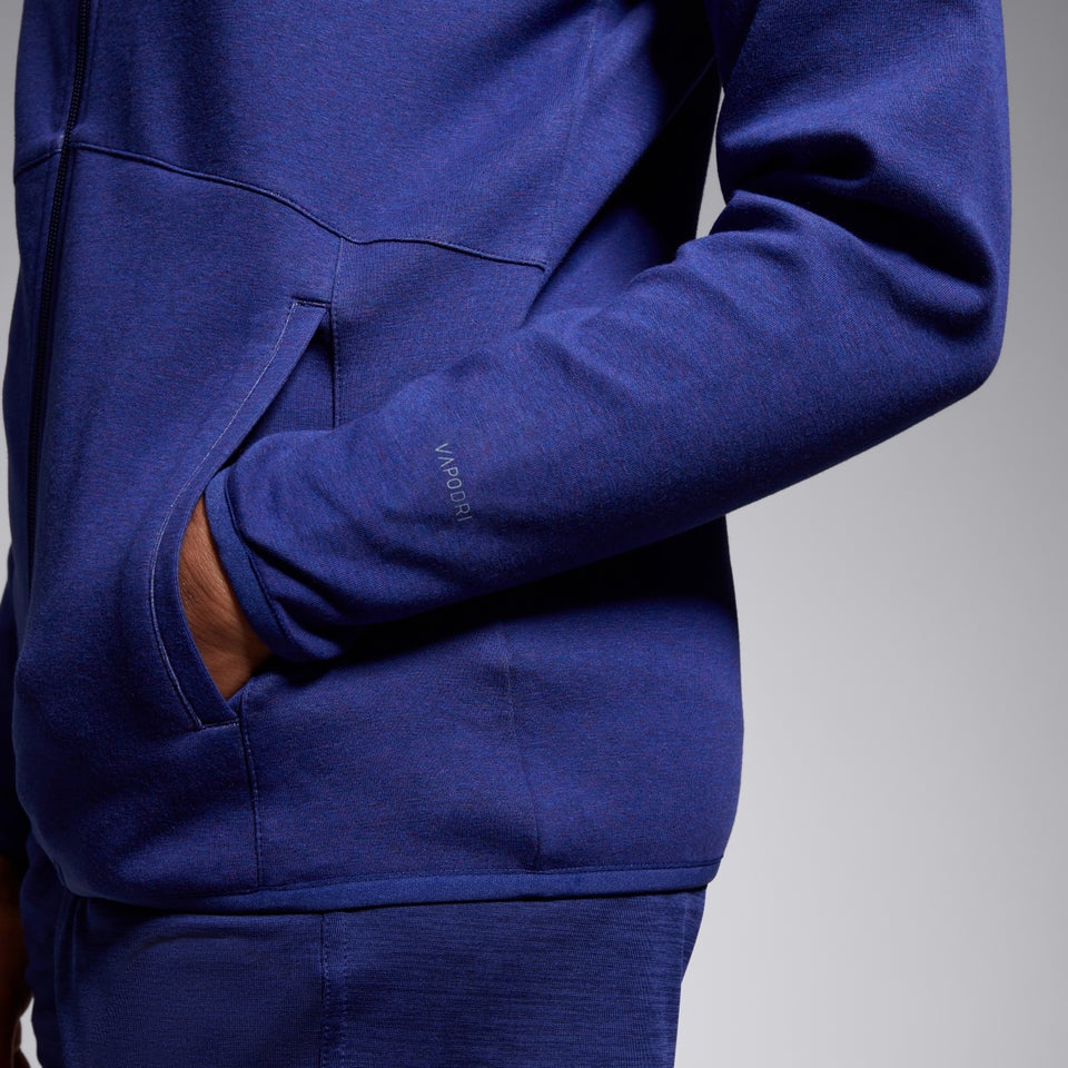 Womens Vapodri FZ Tempo Hooded Sweat Blue