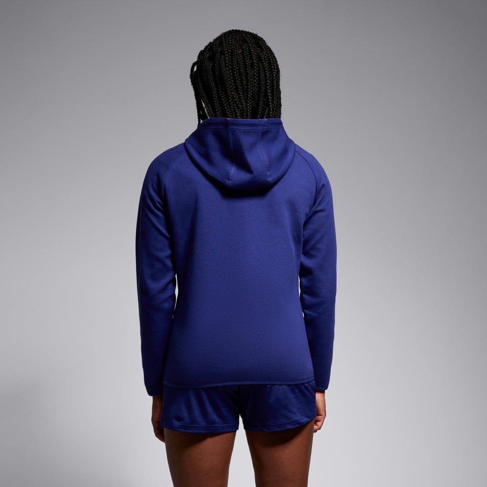 Womens Vapodri FZ Tempo Hooded Sweat Blue