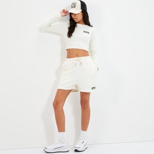 Linny Crop-T-Shirt mit langen Ärmeln Creme für Damen