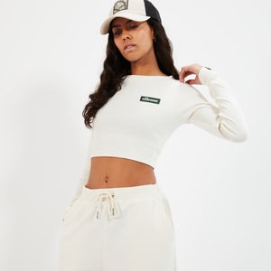 Women's Linny Long Sleeve Crop T-shirt Off White - 12