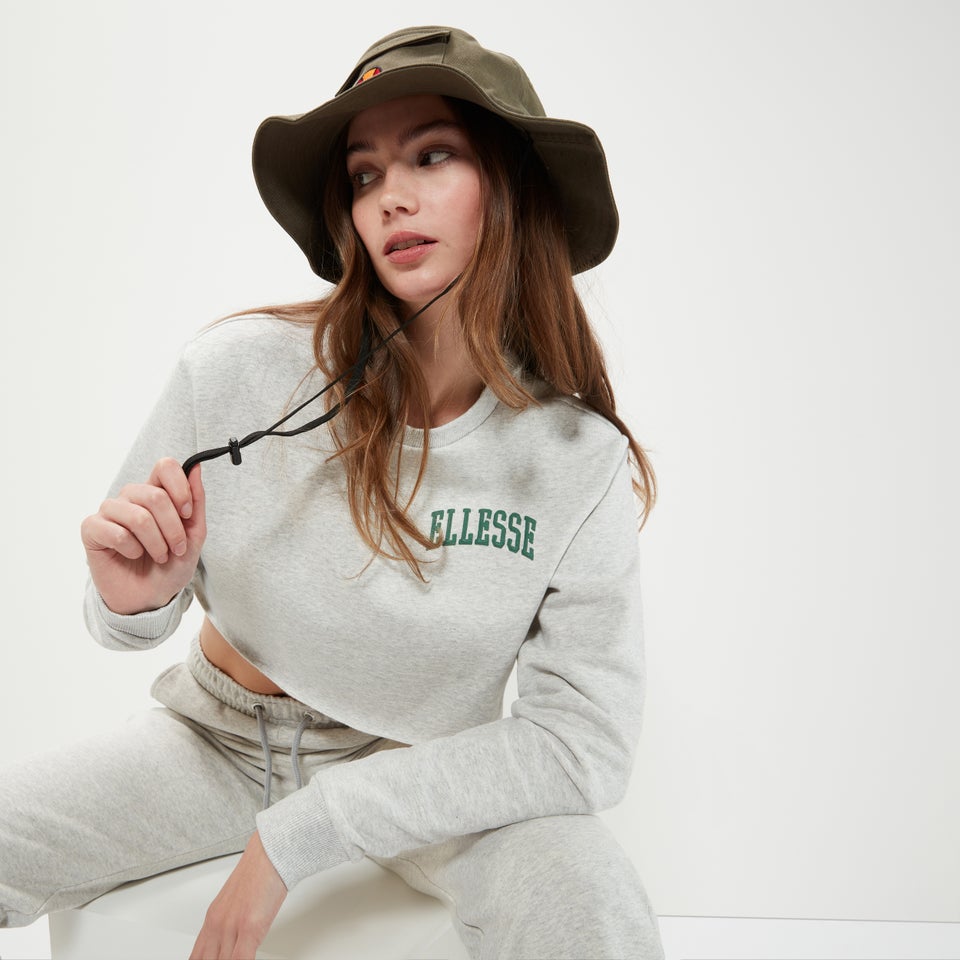 Canleo Crop Sweatshirt Hellgrau für Damen