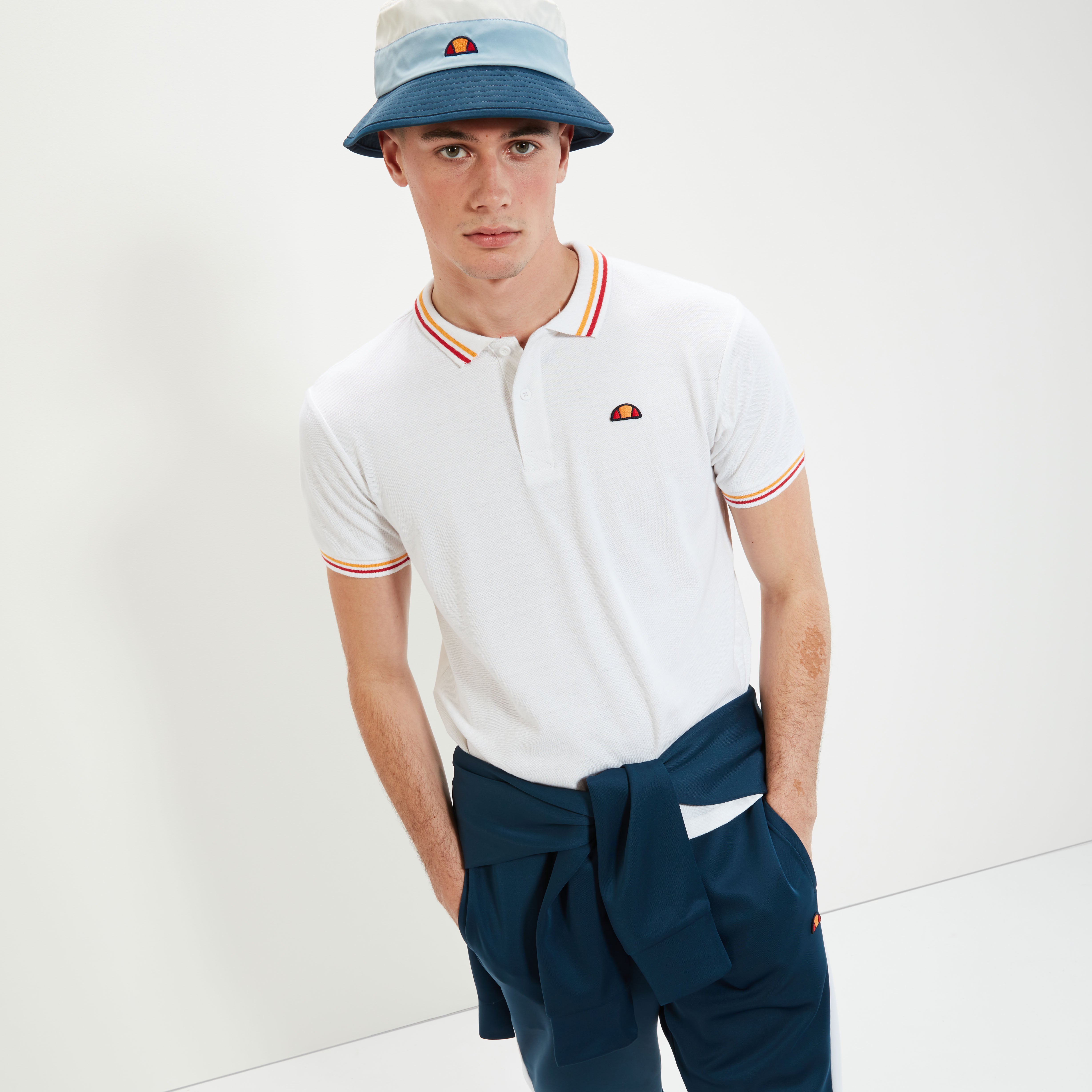 不*火様 TRVO WHITE LUNAR DUST POLO Men's Rooks Polo White | ellesse UK