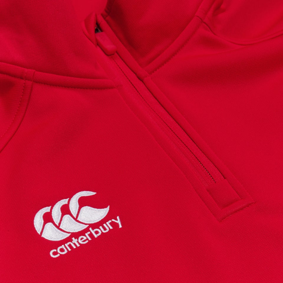 Womens Club 1/4 Zip Mid Layer Training Top Red