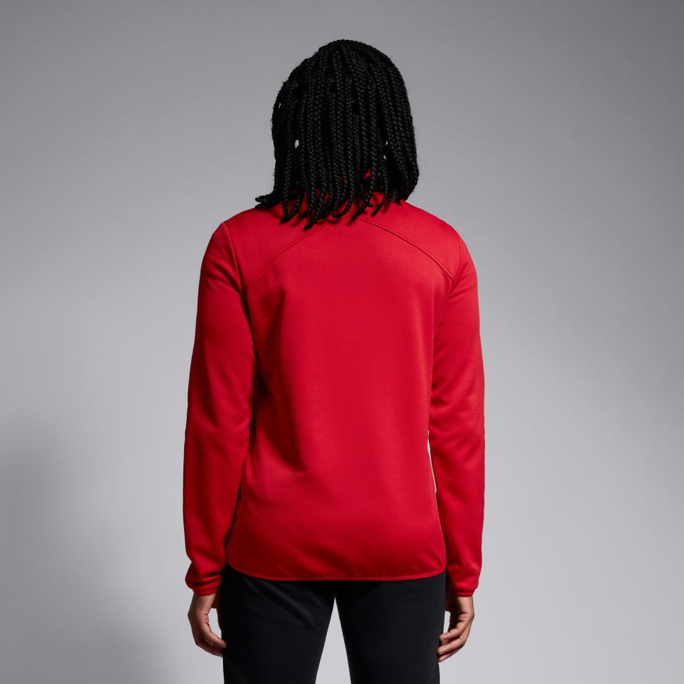 Womens Club 1/4 Zip Mid Layer Training Top Red