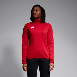 WOMENS CLUB 1/4 ZIP MID LAYER TRAINING TOP RED