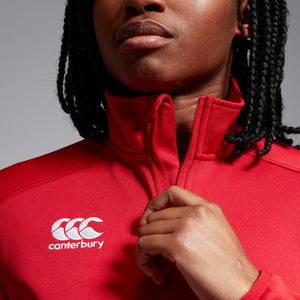 Womens Club 1/4 Zip Mid Layer Training Top Red