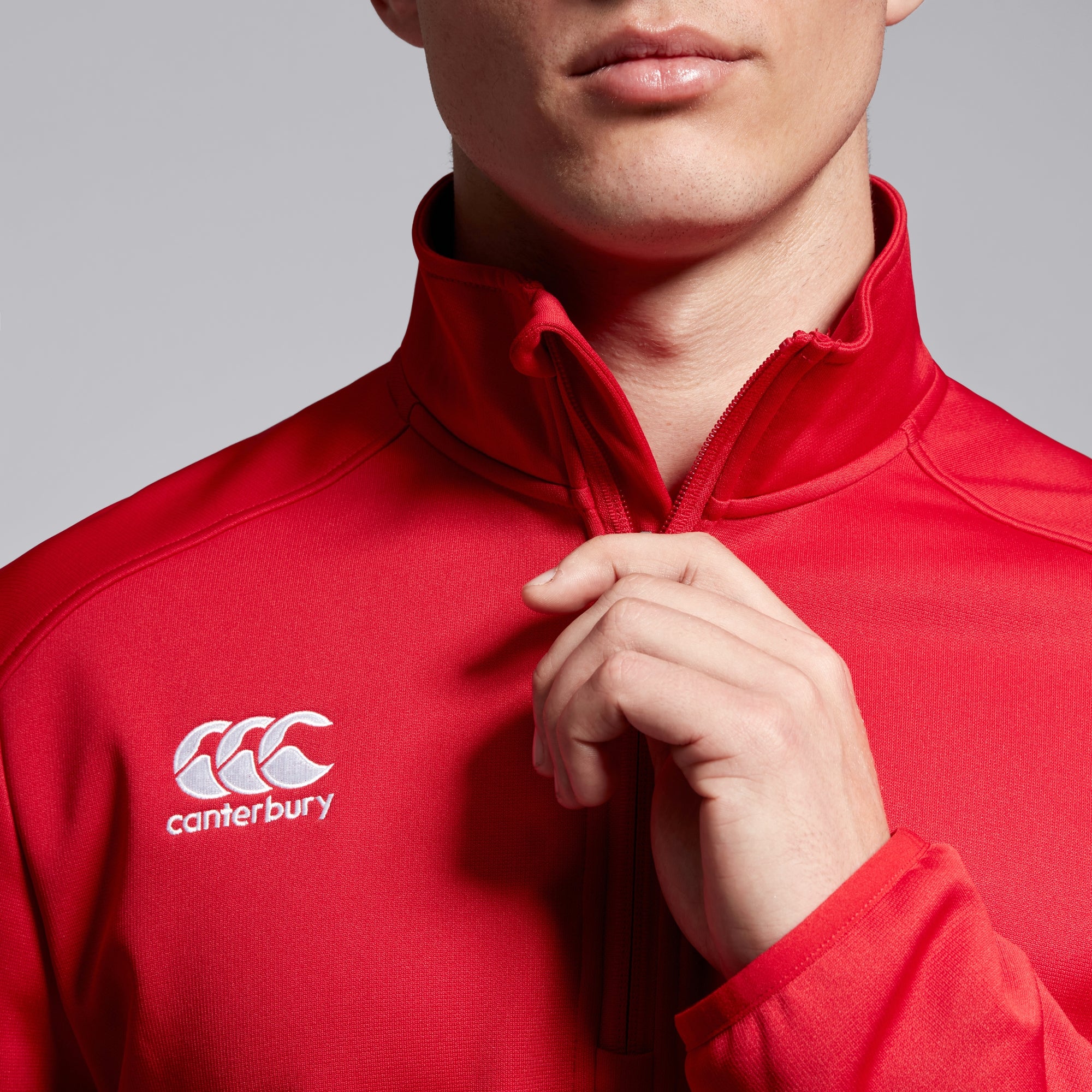 Men'S Club Qz Mid Layer Training Top Red | Canterbury