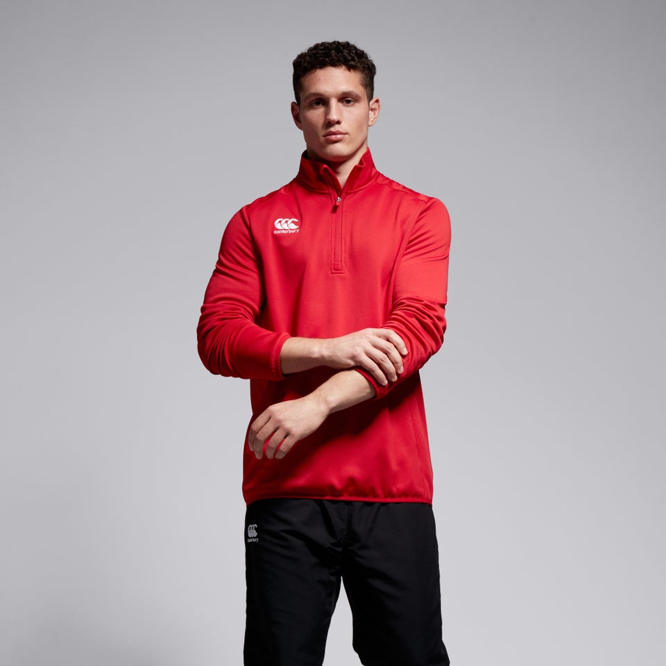CANTERBURY CLUB QZ MID LAYER TRNG TOP AM RED