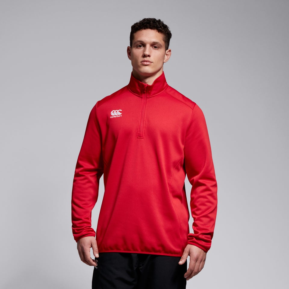 CANTERBURY CLUB QZ MID LAYER TRNG TOP AM RED