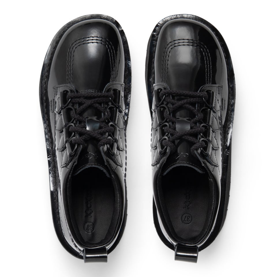 Adult Unisex Kick Boot Platform Patent Leather Black