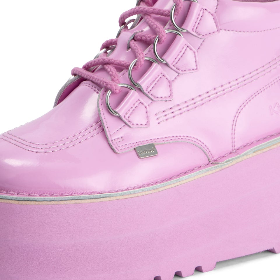 Adult Unisex Kick Boot Platform Patent leather Pink