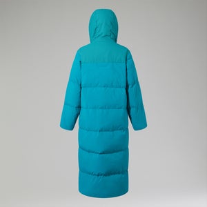 Women's Saffren Duster Hooded Down Insulated Jacket - Turquoise