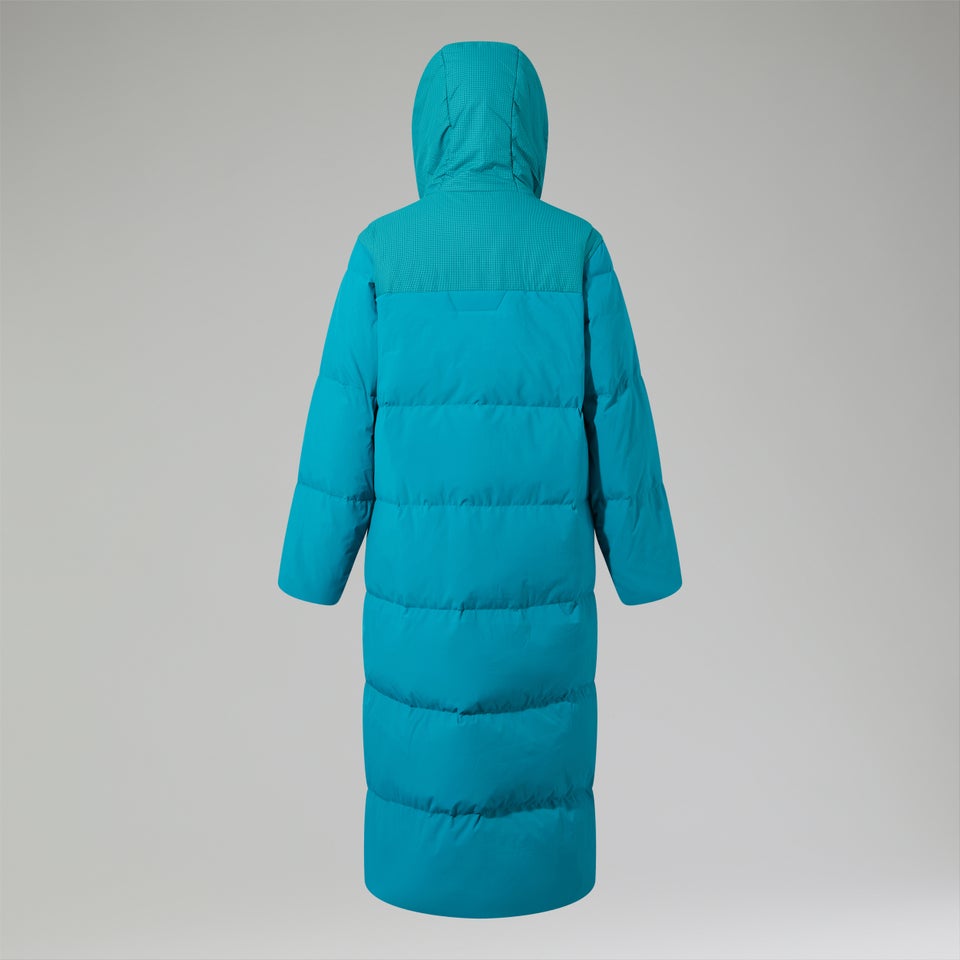 Women's Saffren Duster Hooded Down Insulated Jacket - Turquoise