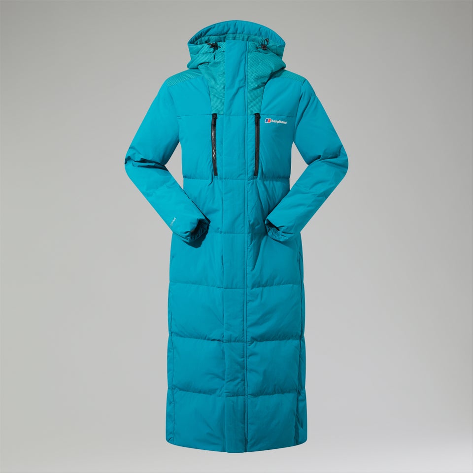 Women's Saffren Duster Hooded Down Insulated Jacket - Turquoise