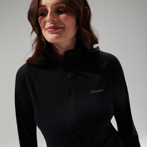 Women's 24/7 Half Zip Maternity Long Sleeve Tech Tee Black