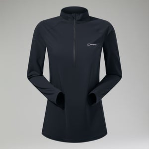 Women's 24/7 Half Zip Maternity Long Sleeve Tech Tee Black