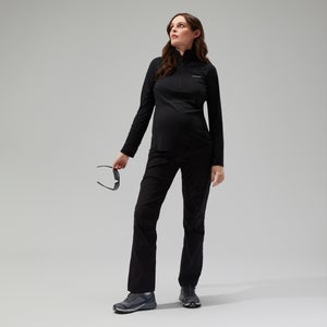 Women's 24/7 Half Zip Maternity Long Sleeve Tech Tee Black