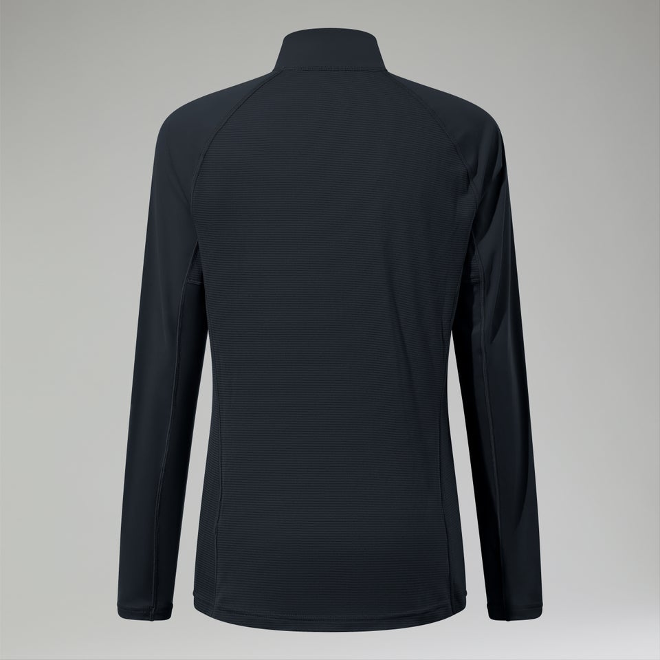 Women's 24/7 Half Zip Maternity Long Sleeve Tech Tee Black