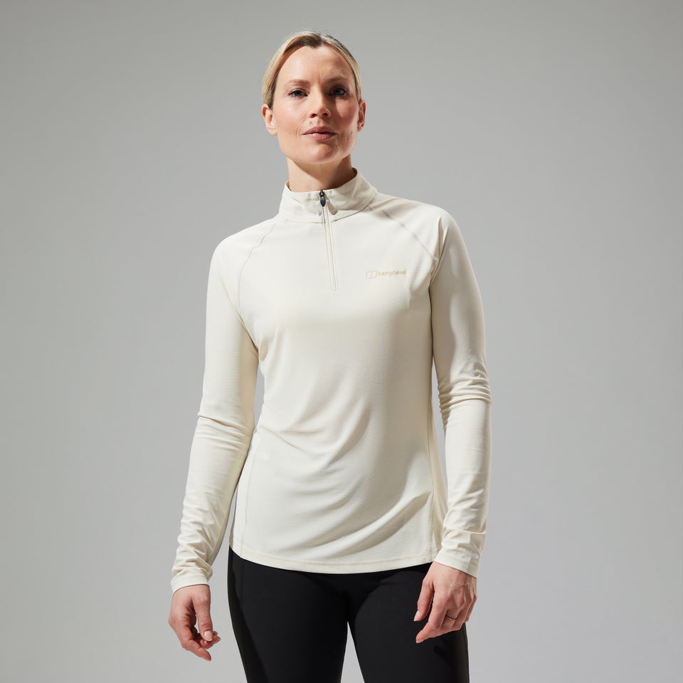Women's 24/7 Half Zip Long Sleeve Tech Tee - Natural