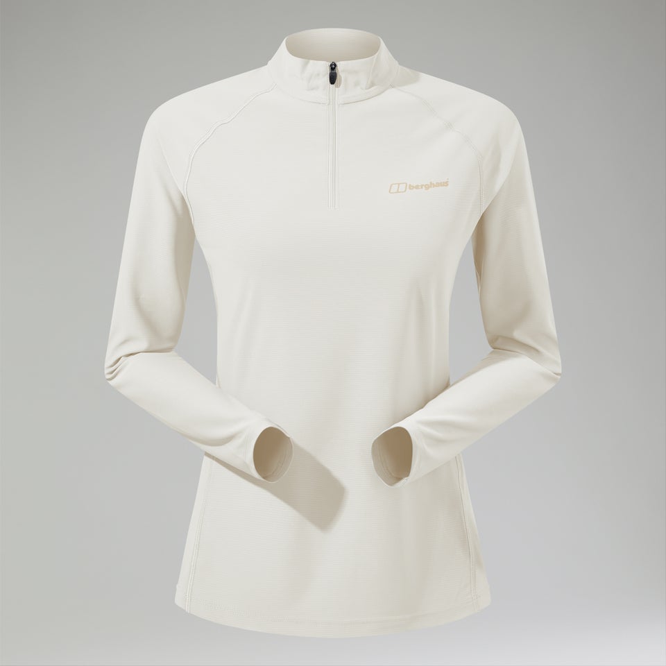 Women's 24/7 Half Zip Long Sleeve Tech Tee - Natural