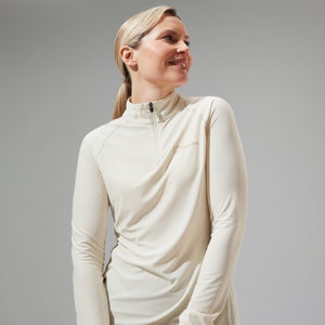 Women's 24/7 Half Zip Long Sleeve Tech Tee - Natural