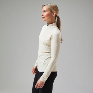 Women's 24/7 Half Zip Long Sleeve Tech Tee - Natural