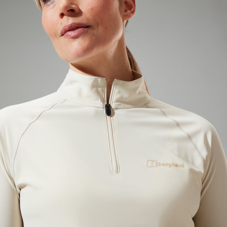 Women's 24/7 Half Zip Long Sleeve Tech Tee - Natural