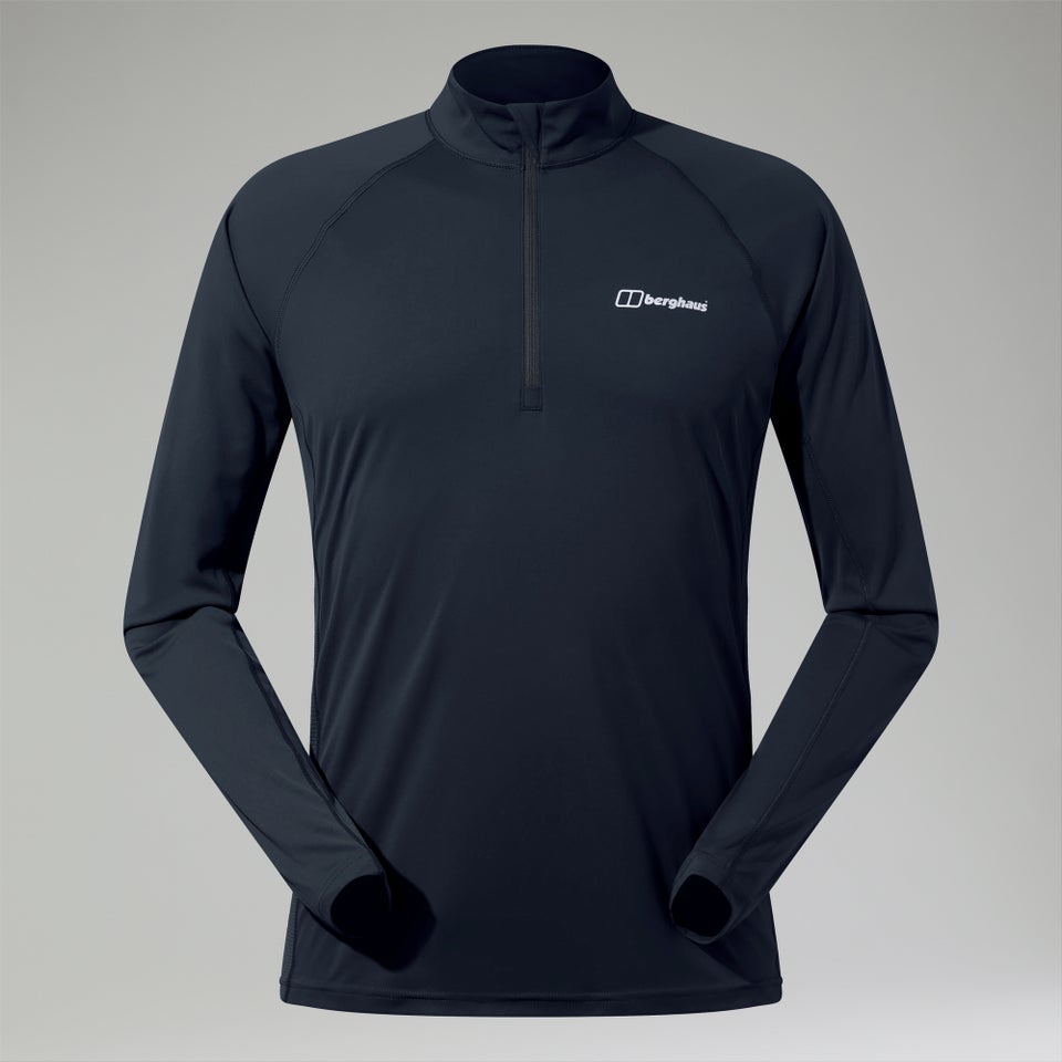 Men's Trailblaze Half Zip Long Sleeve Tech Tee Black