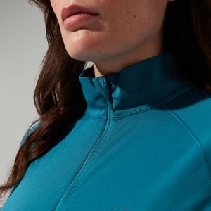 Women's 24/7 Half Zip Maternity Long Sleeve Tech Tee - Turquoise