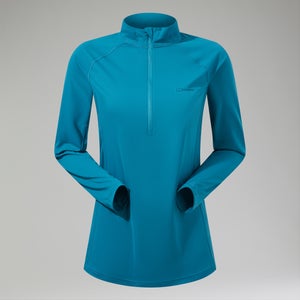 Women's 24/7 Half Zip Maternity Long Sleeve Tech Tee - Turquoise