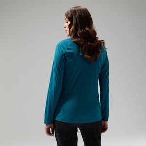 Women's 24/7 Half Zip Maternity Long Sleeve Tech Tee - Turquoise