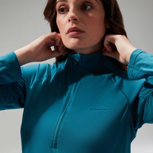 Women's 24/7 Half Zip Maternity Long Sleeve Tech Tee - Turquoise