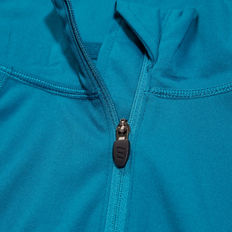 Women's 24/7 Half Zip Maternity Long Sleeve Tech Tee - Turquoise