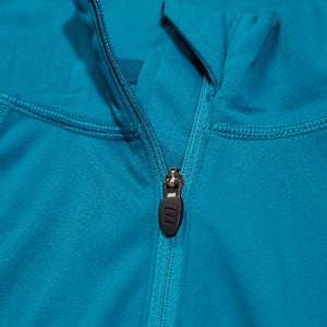 Women's 24/7 Half Zip Maternity Long Sleeve Tech Tee - Turquoise