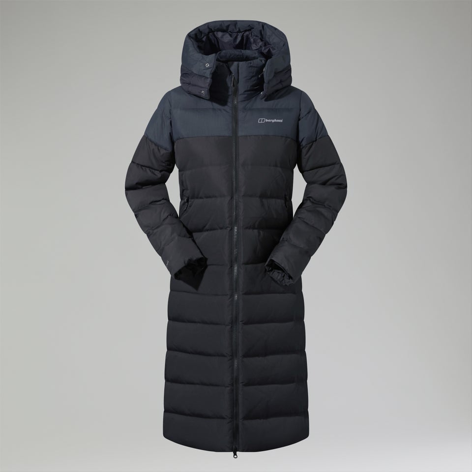 Women's Embo 4in1 Down Insulated Long Jacket - Black