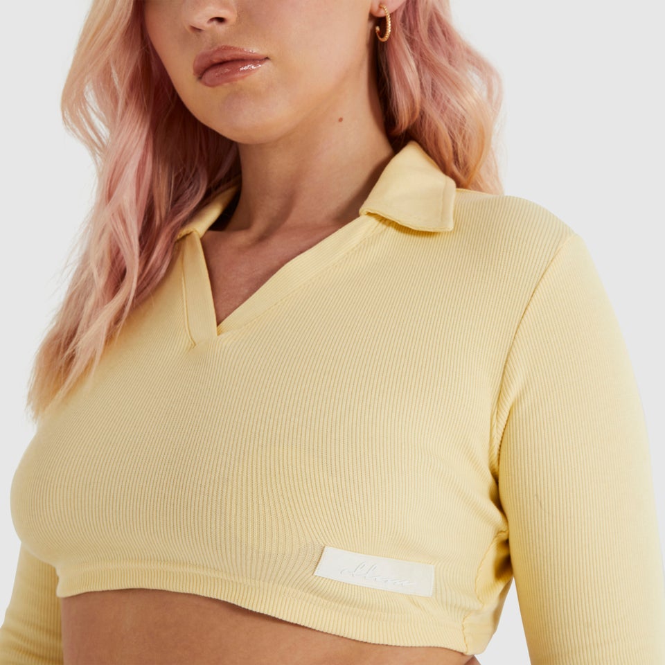 Harrie Bauchfreies T-Shirt Hellgelb für Damen