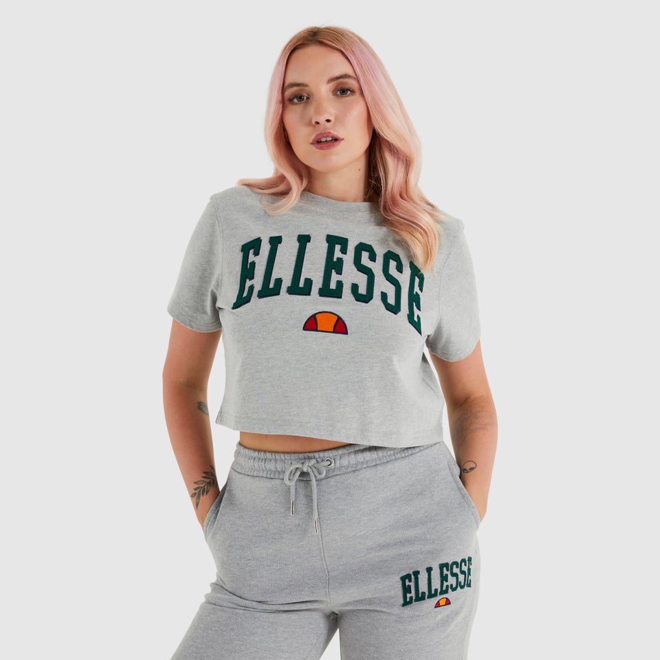 Mondo Bauchfreies T-Shirt Grau meliert für Damen
