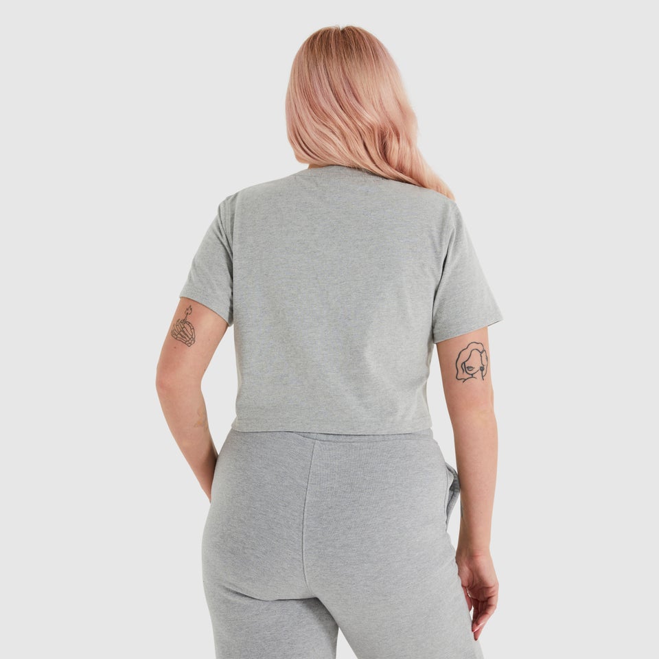 Mondo Bauchfreies T-Shirt Grau meliert für Damen