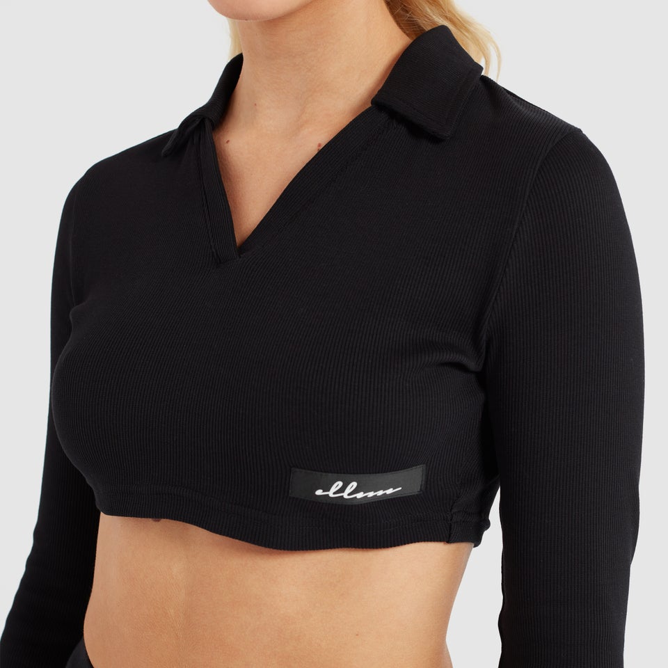 Harrie Bauchfreies T-Shirt Schwarz für Damen