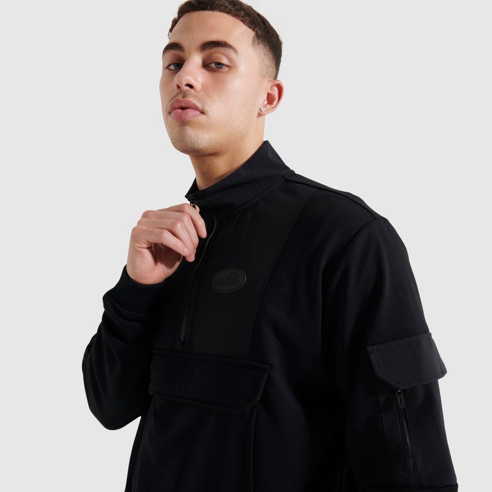 Thpira 1/2 Zip-Sport-Top Schwarz für Herren