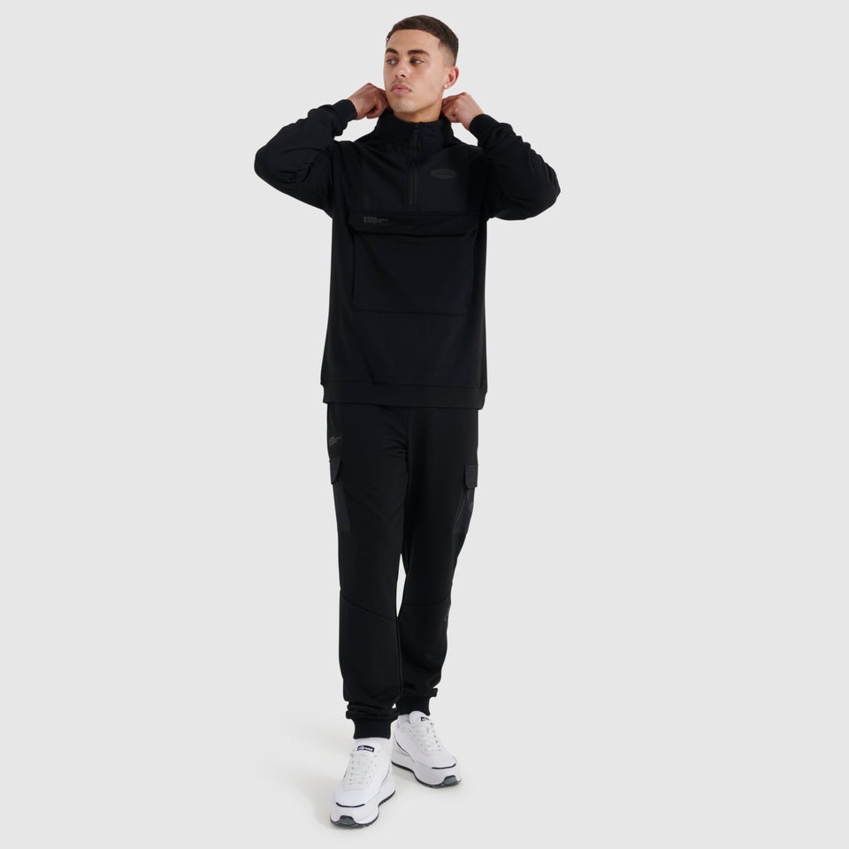 Thpira 1/2 Zip-Sport-Top Schwarz für Herren