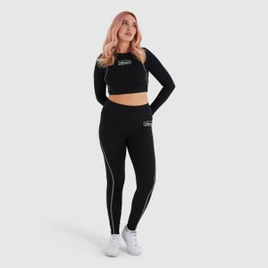 Lucente Bauchfreies T-Shirt Schwarz für Damen