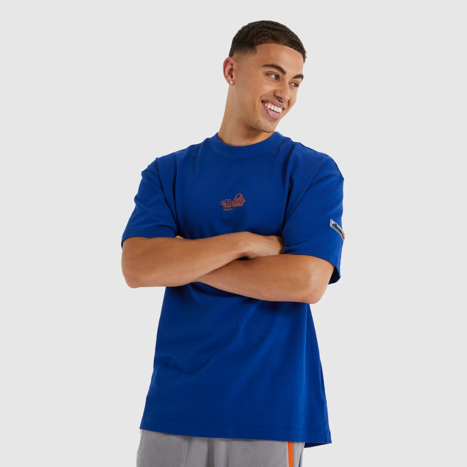 Rilassato T-Shirt Blau für Herren