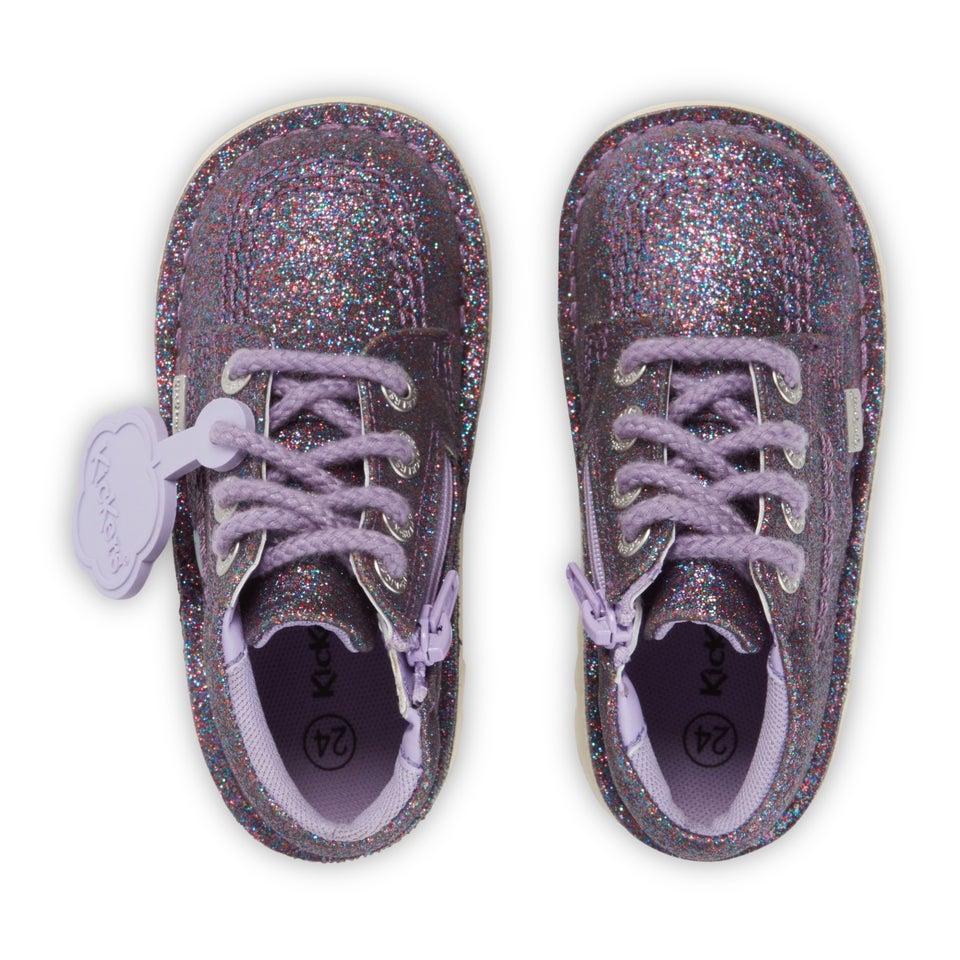 Infant Girls Kick Hi Glitter Textile Purple