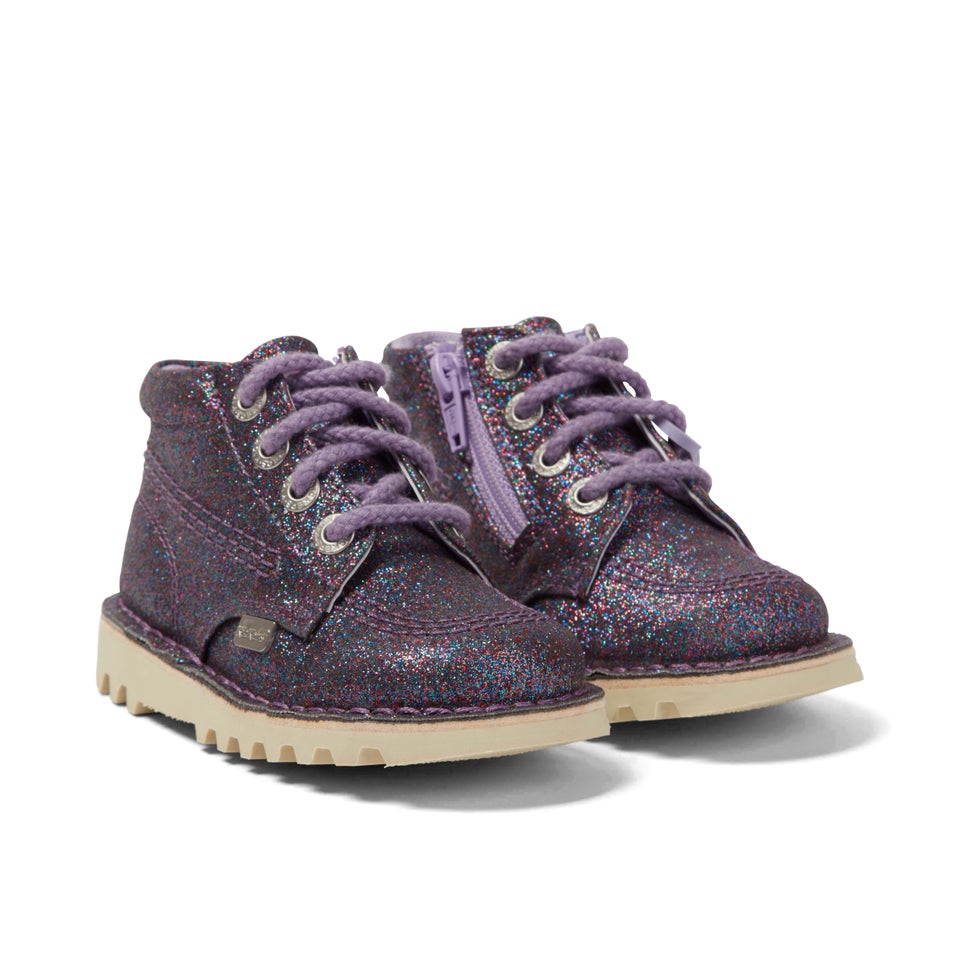 Infant Girls Kick Hi Glitter Textile Purple