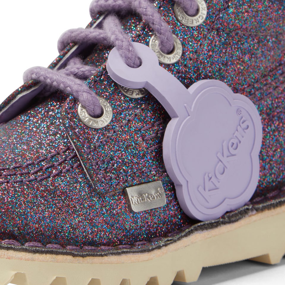 Infant Girls Kick Hi Glitter Textile Purple