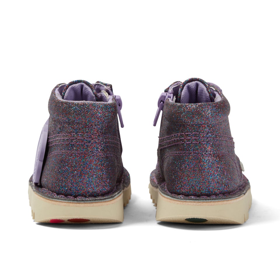 Infant Girls Kick Hi Glitter Textile Purple