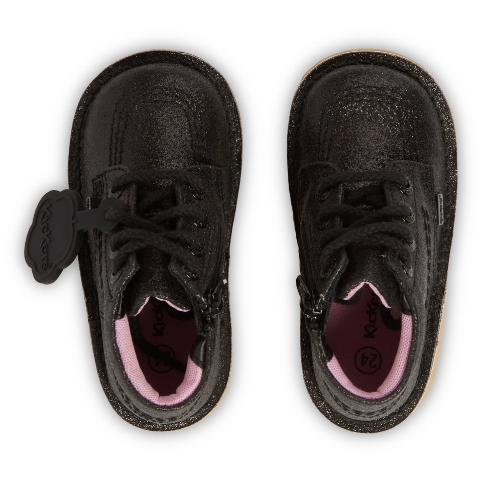 Infant Girls Kick Hi Glitter Textile Black
