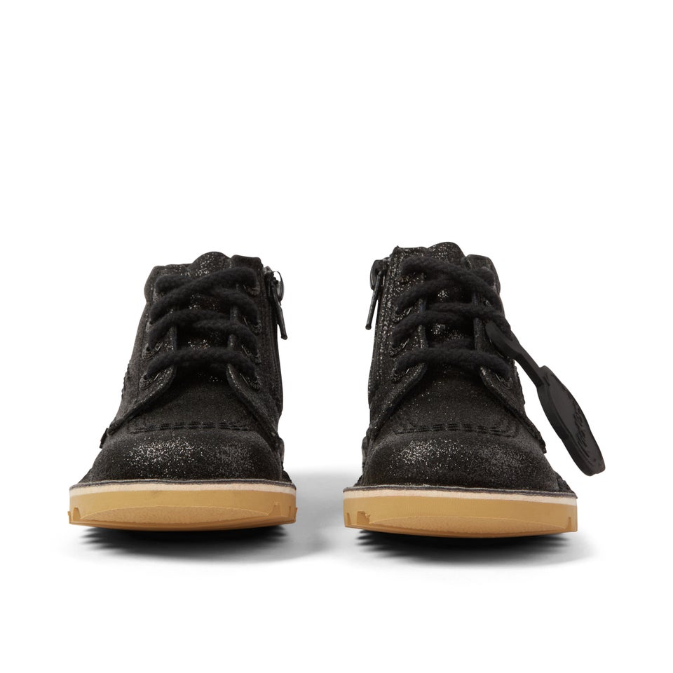 Infant Girls Kick Hi Glitter Textile Black